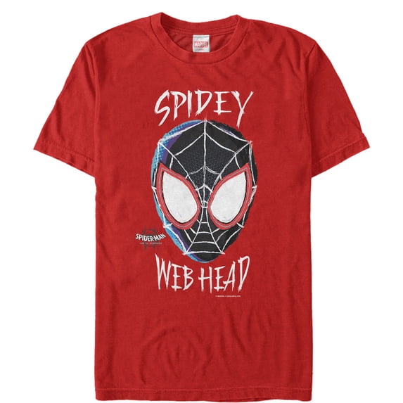 Men's Marvel Spider-Man: Into the Spider-Verse Web Head Graphic Tee Red Large