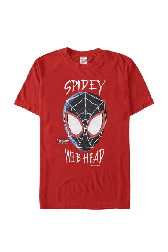Men's Marvel Spider-Man: Into the Spider-Verse Web Head Graphic Tee Red Medium