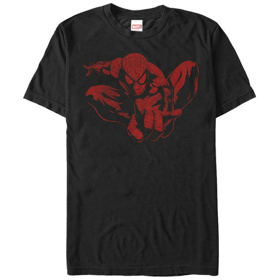 Men's Marvel Spider-Man Leap Distressed Graphic Tee Black 2X Large