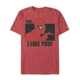 thumbnail image 1 of Men's Marvel Spider-Man Likes You  Graphic Tee Red Heather Medium, 1 of 4