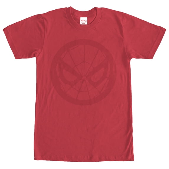 Men's Marvel Spider-Man Mask Circle Graphic Tee Red Large