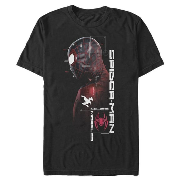 Men's Marvel Spider-Man: Miles Morales Game Map  Graphic Tee Black Large