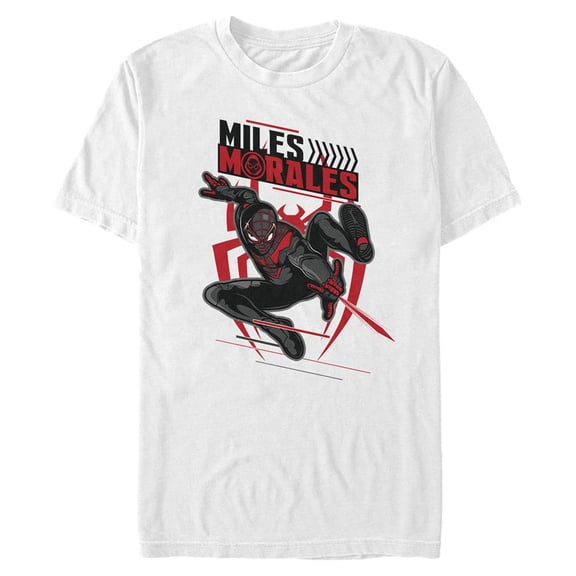 Men's Marvel Spider-Man: Miles Morales Game Swing Graphic Tee White Medium