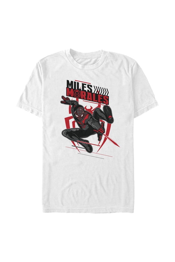 Men's Marvel Spider-Man: Miles Morales Game Swing Graphic Tee White Medium