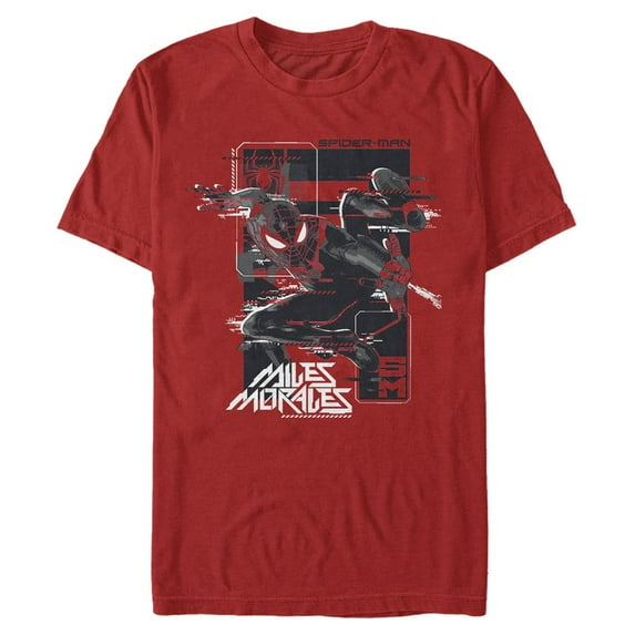 Men's Marvel Spider-Man: Miles Morales Glitch Frame Graphic Tee Red X Large