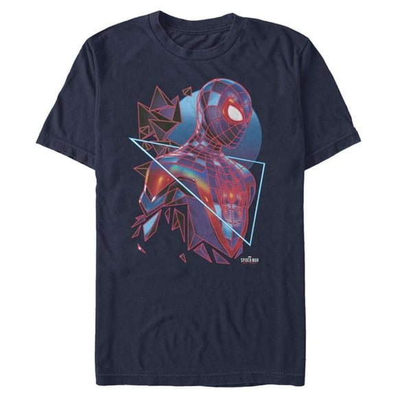 Men's Marvel Spider-Man: Miles Morales Retro Hero  Graphic Tee Navy Blue 2X Large