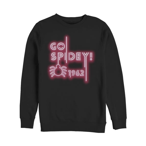 Men's Marvel Spider-Man Neon Light Logo Sweatshirt Black 3X Large