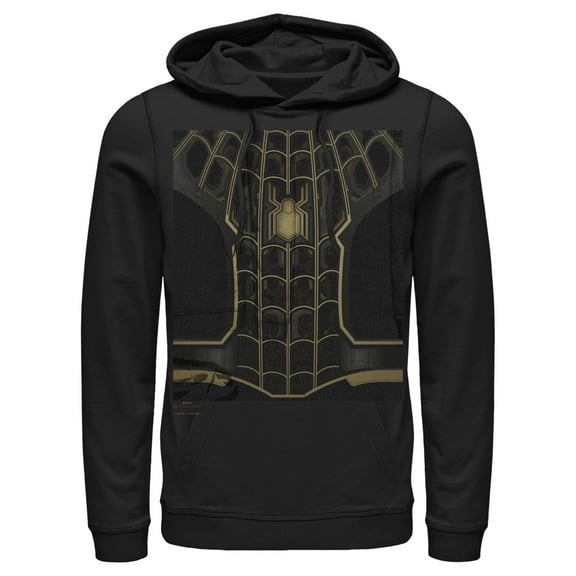Men's Marvel Spider-Man: No Way Home Black Suit  Pull Over Hoodie Black 3X Large