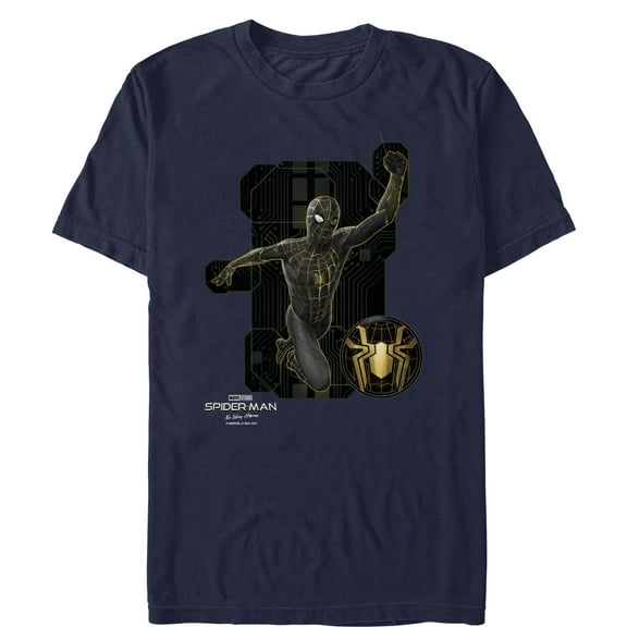 Men's Marvel Spider-Man: No Way Home Black Suit Tech  Graphic Tee Navy Blue Medium