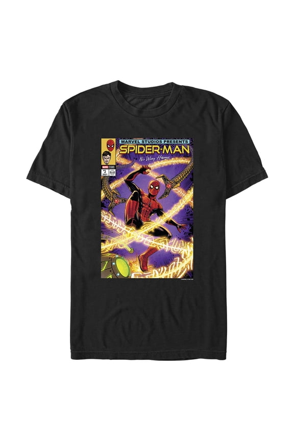 Men's Marvel Spider-Man: No Way Home Doc Ock Comic Cover Graphic Tee Black Large