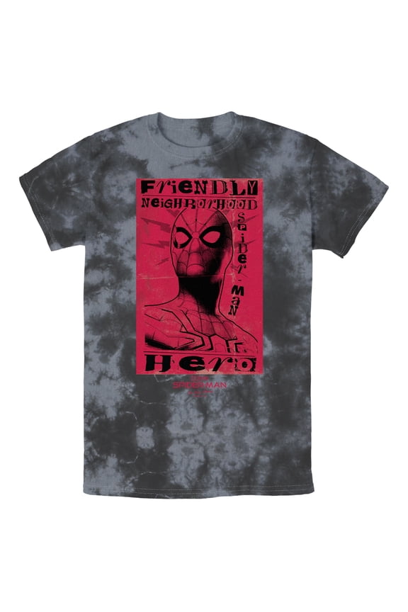 Men's Marvel Spider-Man: No Way Home Friendly Neighborhood Hero Red Graphic Tee Tie Dye Large