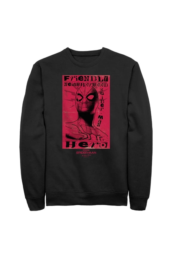 Men's Marvel Spider-Man: No Way Home Friendly Neighborhood Hero Red Sweatshirt Black 3X Large