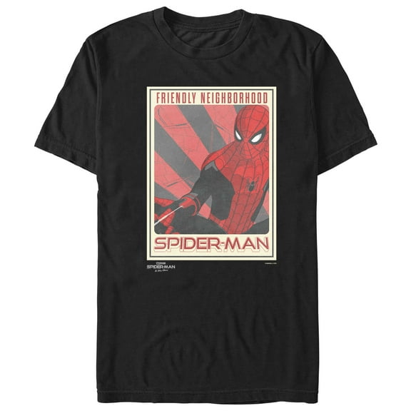 Men's Marvel Spider-Man: No Way Home Friendly Neighborhood Poster  Graphic Tee Black Small