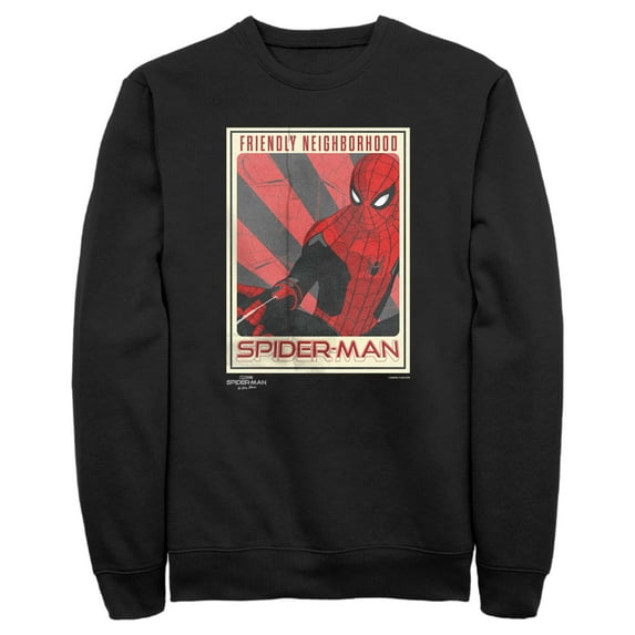 Men's Marvel Spider-Man: No Way Home Friendly Neighborhood Poster Sweatshirt Black Large