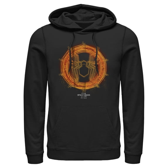 Men's Marvel Spider-Man: No Way Home Gold Spider Pull Over Hoodie Black Medium