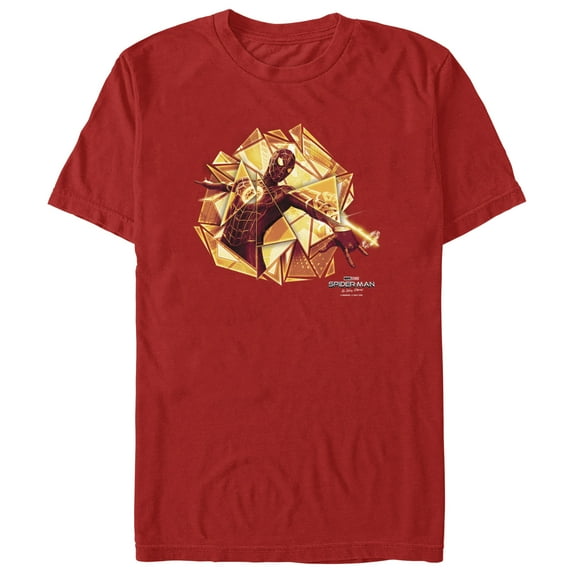 Men's Marvel Spider-Man: No Way Home Gold Web Shot Graphic Tee Red X Large