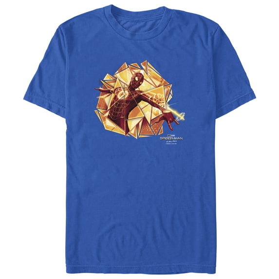 Men's Marvel Spider-Man: No Way Home Gold Web Shot Graphic Tee Royal Blue X Large