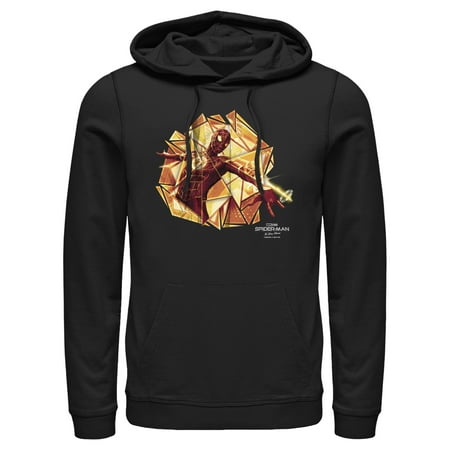 Men's Marvel Spider-Man: No Way Home Gold Web Shot Pull Over Hoodie Black Small