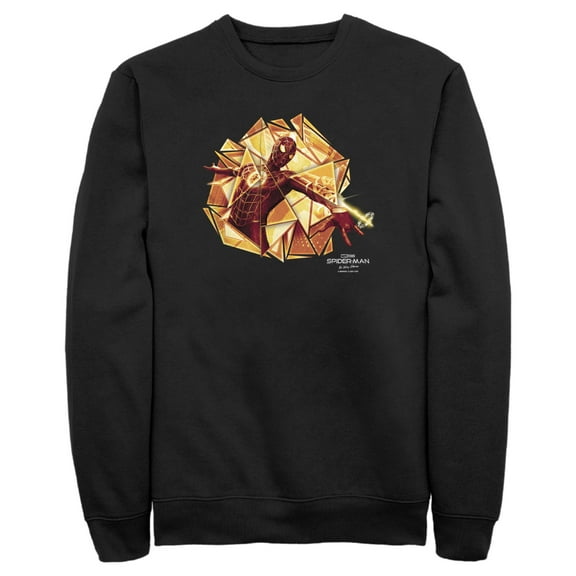 Men's Marvel Spider-Man: No Way Home Gold Web Shot Sweatshirt Black Large