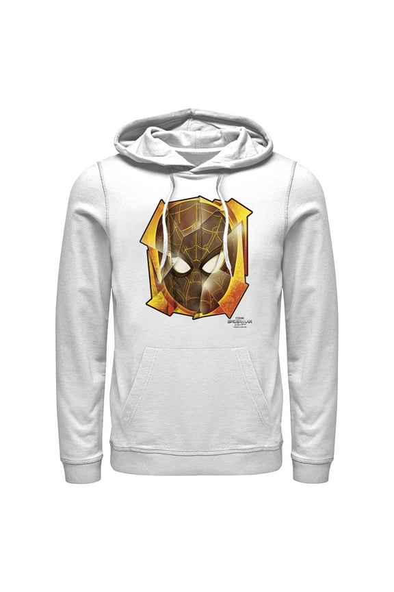 Men's Marvel Spider-Man: No Way Home Golden Mask Pull Over Hoodie White Large