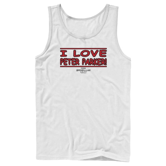 Men's Marvel Spider-Man: No Way Home I Love Peter Parker Tank Top White 2X Large