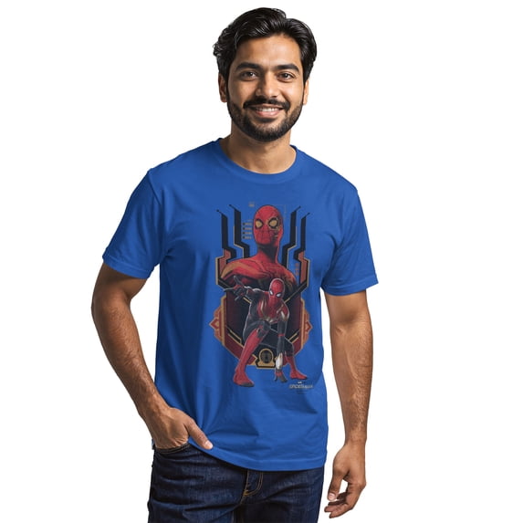 Men's Marvel Spider-Man: No Way Home Integrated Suit Graphic Tee Royal Blue 2X Large