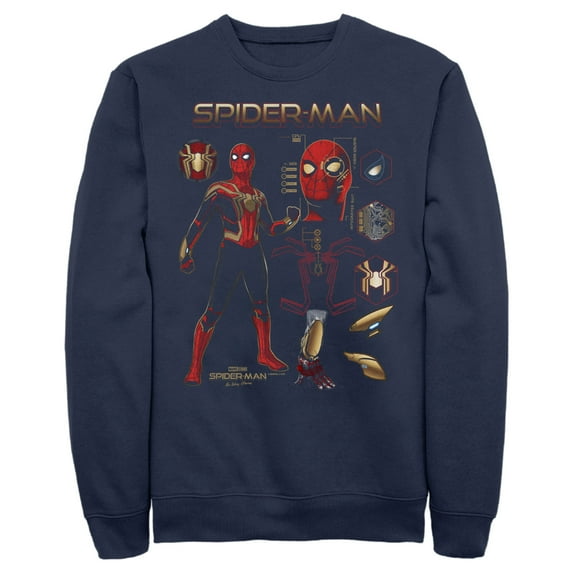 Men's Marvel Spider-Man: No Way Home Iron Suit Gear Sweatshirt Navy Blue Medium