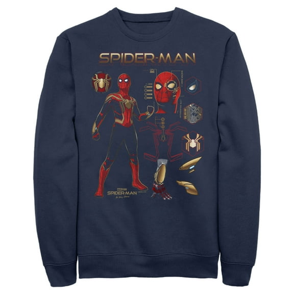 Men's Marvel Spider-Man: No Way Home Iron Suit Gear  Sweatshirt Navy Blue Small