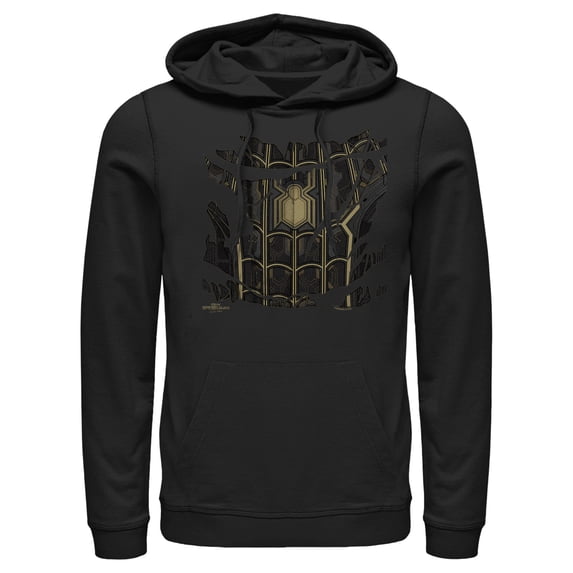 Men's Marvel Spider-Man: No Way Home Ripped Black Suit Pull Over Hoodie Black Medium
