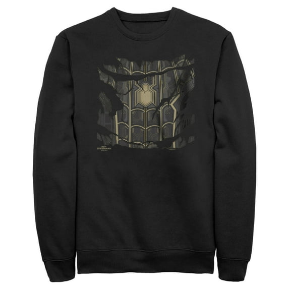 Men's Marvel Spider-Man: No Way Home Ripped Black Suit Sweatshirt Black Medium