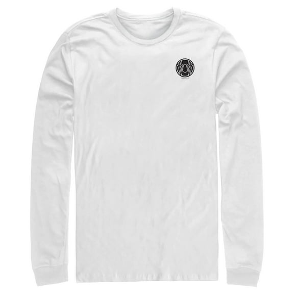 Men's Marvel Spider-Man: No Way Home Spider Pocket Logo Long Sleeve Shirt White Large