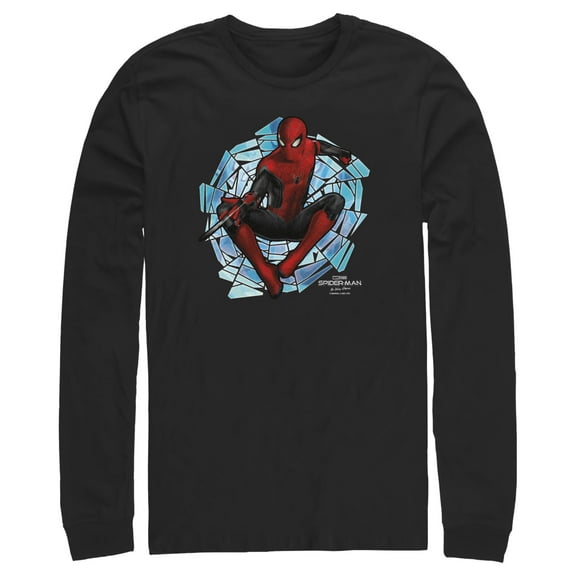 Men's Marvel Spider-Man: No Way Home Spinning Webs  Long Sleeve Shirt Black Medium