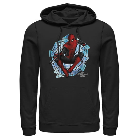 Men's Marvel Spider-Man: No Way Home Spinning Webs Pull Over Hoodie Black Medium