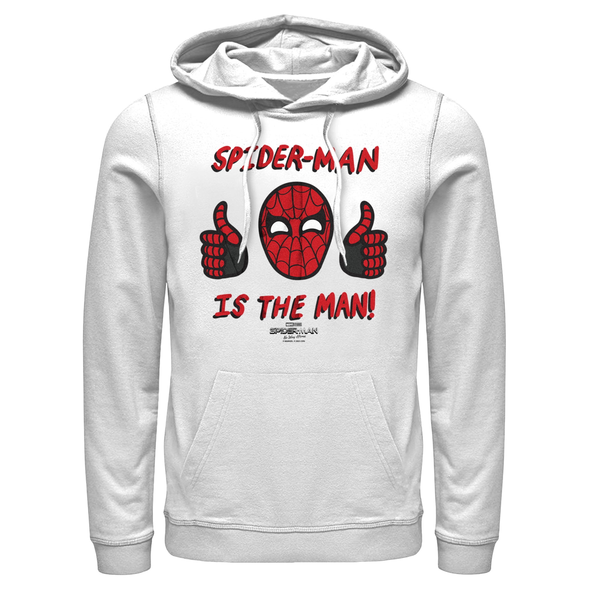 Men's Marvel Spider-Man: No Way Home The Man Pull Over Hoodie White Small 
