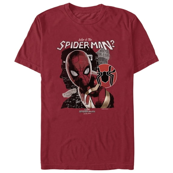 Men's Marvel Spider-Man: No Way Home Who is the Spider-Man Graphic Tee Cardinal 3X Large