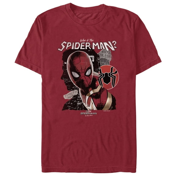 Men's Marvel Spider-Man: No Way Home Who is the Spider-Man Graphic Tee Cardinal X Large