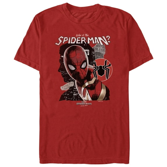 Men's Marvel Spider-Man: No Way Home Who is the Spider-Man Graphic Tee Red X Large