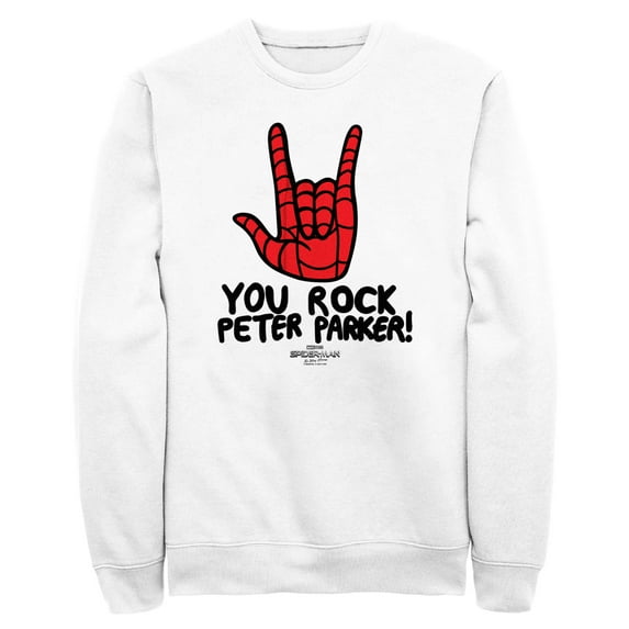 Men's Marvel Spider-Man: No Way Home You Rock Peter Parker Sweatshirt White Small