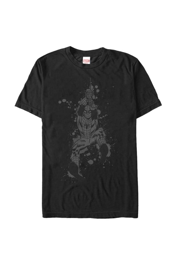 Men's Marvel Spider-Man Paint Splatter Swing Graphic Tee Black X Large