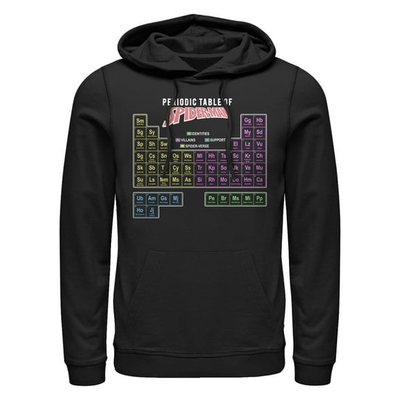 Men's Marvel Spider-Man Periodic Table  Pull Over Hoodie