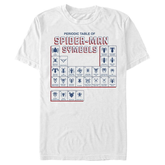 Men's Marvel Spider-Man Periodic Table Symbols Graphic T-Shirt