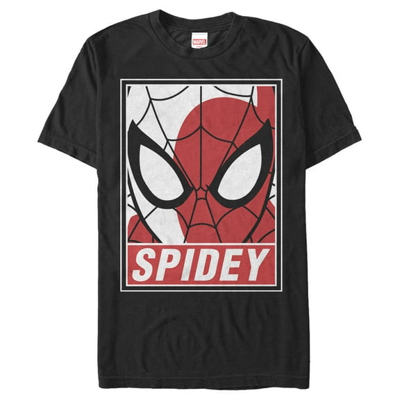 Men's Marvel Spider-Man Portrait  Graphic Tee Black Small