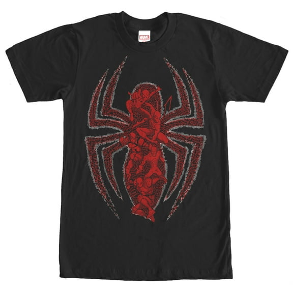 Men's Marvel Spider-Man Scrawl  Graphic Tee Black Large