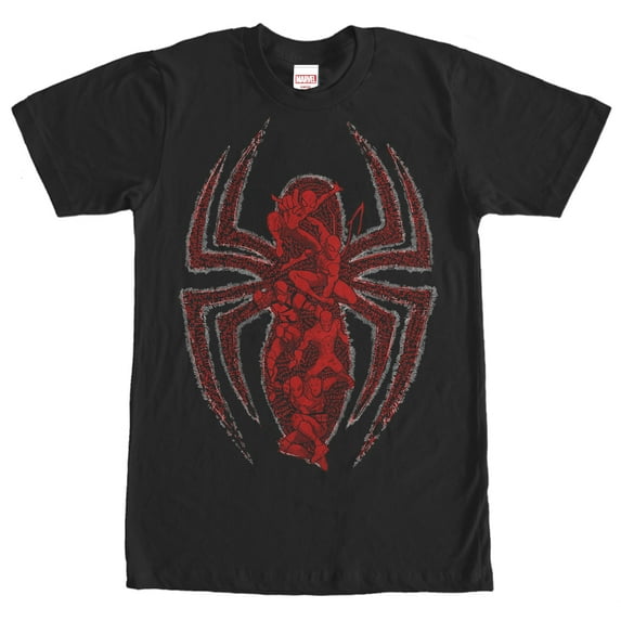 Men's Marvel Spider-Man Scrawl Graphic Tee Black Large