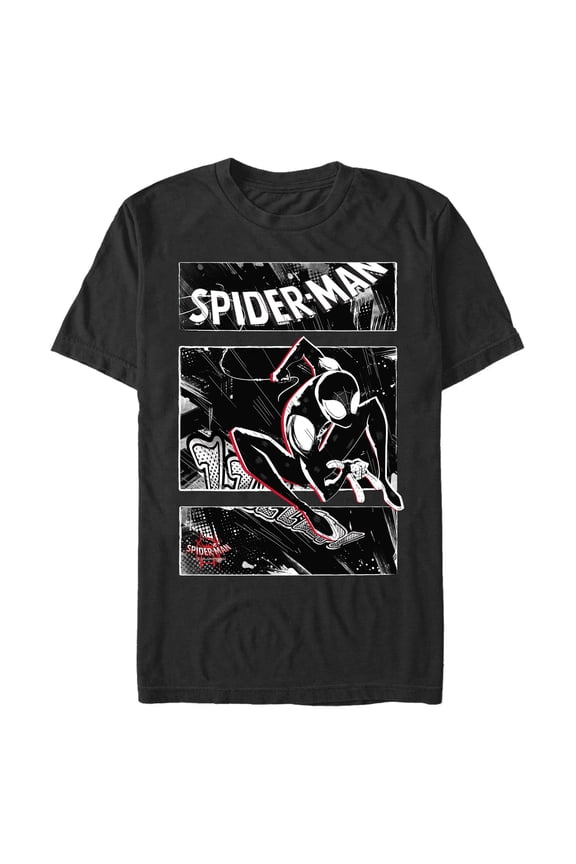 Men's Marvel Spider-Man: Into the Spider-Verse Shadow Streets Graphic Tee Black Medium
