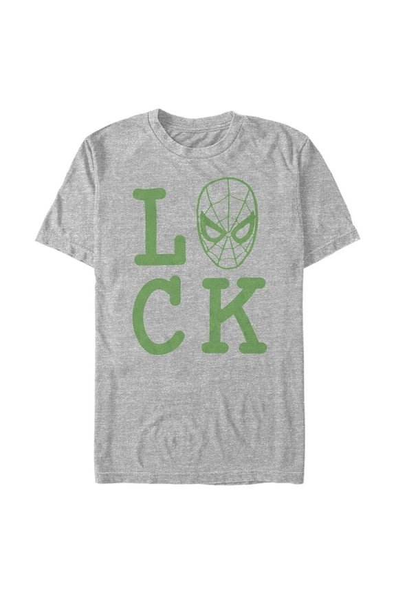 Men's Marvel Spider-Man St. Patrick's Day Spidey Luck Graphic Tee Athletic Heather Large