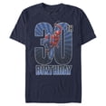 thumbnail image 1 of Men's Marvel Spider-Man Swinging 30th Birthday Graphic Tee Navy Blue 3X Large, 1 of 4