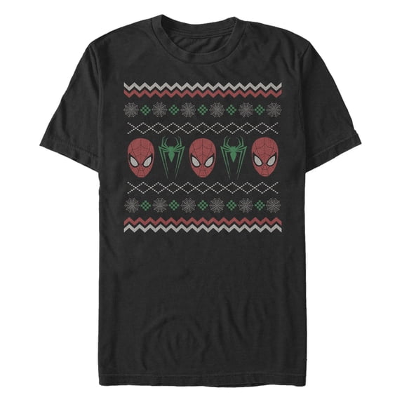 Men's Marvel Spider-Man Ugly Sweater Pattern Graphic T-Shirt