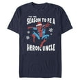 thumbnail image 1 of Men's Marvel Spider-Man Uncle 'Tis the Season  Graphic Tee Navy Blue 3X Large, 1 of 4
