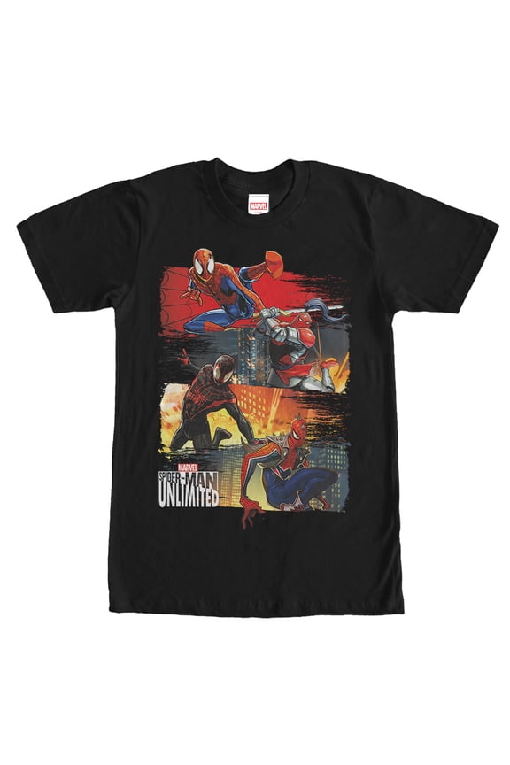 Men's Marvel Spider-Man Unlimited Variations Graphic Tee Black Large